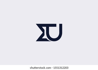 Initial EU UE Letter Logo Design Vector Template. Monogram and Creative Alphabet E U Letters icon Illustration.