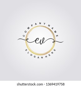 Initial EV handwriting logo