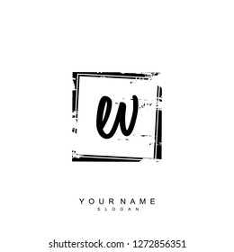 Initial EV handwriting logo vector