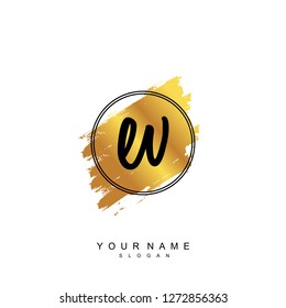 Initial EV handwriting logo vector