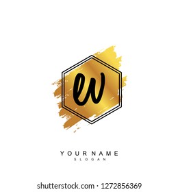 Initial EV handwriting logo vector