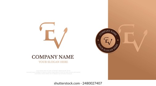 Initial EV Logo Design Vector 