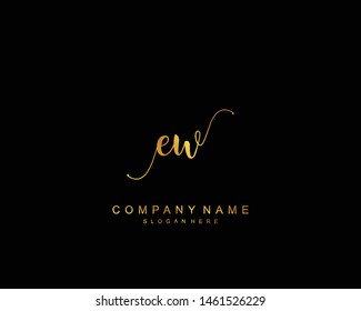 Initial EW beauty monogram and elegant logo design, handwriting logo of initial signature, wedding, fashion, floral and botanical with creative template.