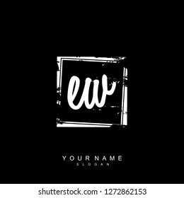 Initial EW handwriting logo vector