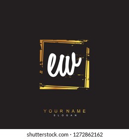 Initial EW handwriting logo vector