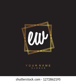 Initial EW handwriting logo vector