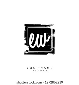 Initial EW handwriting logo vector