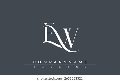 Initial EW Logo Design Vector. Elegant Monogram Logo Design with Decorative Elements and Typography