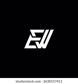 Conception initiale du logo de la lettre EW WE avec un style minimaliste moderne.