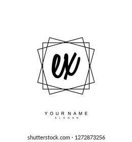 Initial EX handwriting logo vector