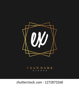 Initial EX handwriting logo vector