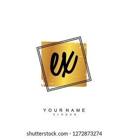 Initial EX handwriting logo vector