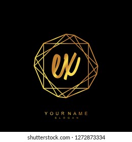 Initial EX handwriting logo vector