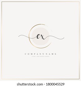 Initial EX Letter handwriting logo hand drawn template vector, logo for beauty, cosmetics, wedding, fashion and business, and other
