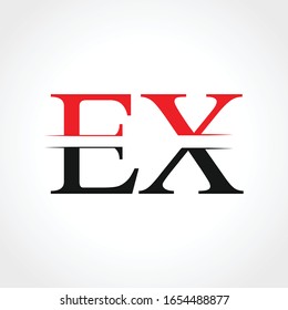 Initial EX Letter Linked Logo Business Vector Template. Creative Letter EX Logo Design
