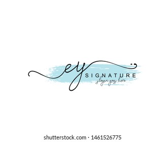 Initial EY beauty monogram and elegant logo design, handwriting logo of initial signature, wedding, fashion, floral and botanical with creative template.