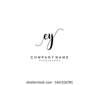 Initial EY beauty monogram and elegant logo design, handwriting logo of initial signature, wedding, fashion, floral and botanical with creative template.