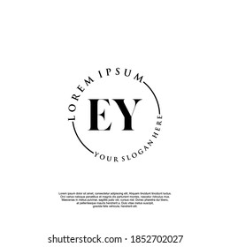 Initial EY beauty monogram and elegant logo design, handwriting logo of initial signature, wedding, fashion, floral and botanical with creative template.