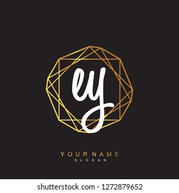 Initial EY handwriting logo vector