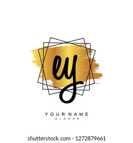 Initial EY handwriting logo vector