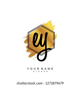 Initial EY handwriting logo vector