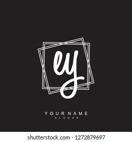 Initial EY handwriting logo vector