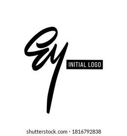 Logotipo De Letra Inicial EY Con Plantilla De Vector De Típografía Empresarial Moderna Creativa. Vector de logotipo EY de carta creativa.