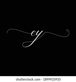 Initial EY logo handwriting business illustration fashion simple