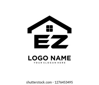 Initial EZ home logo vector.