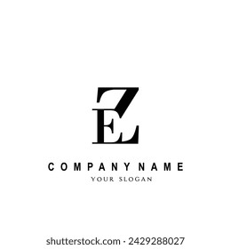 Initial EZ letter brand invitation title logotype trendy