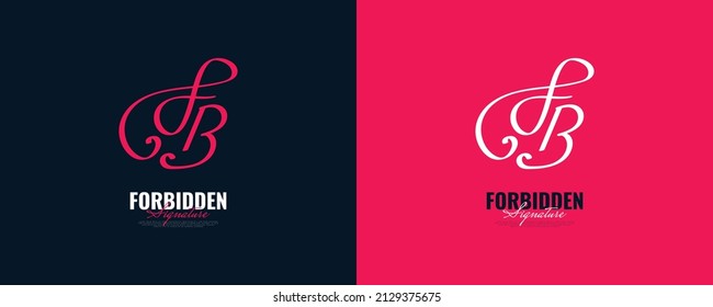 Initial F and B Logo Design with Elegant and Minimalist Handwriting Style. FB Signature Logo or Symbol for Wedding, Fashion, Jewelry, Boutique, and Business Identity