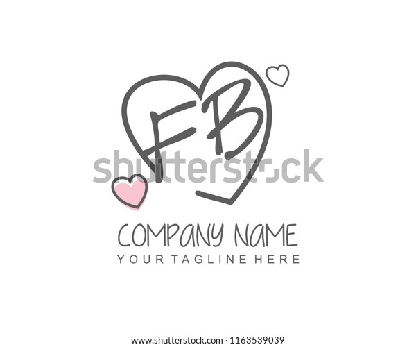 Initial F B Love Logo Template Stock Vector Royalty Free 1163539039