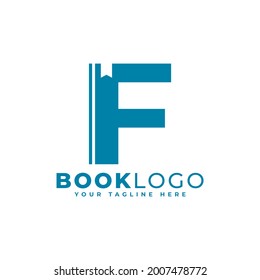 Initial F Book Logo Design. Usable for Education, Business and Building Logos. Flat Vector Logo Design Ideas Template Element