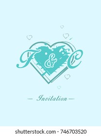 Initial F & C wedding invitation logo template vector