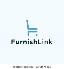 initial f chair logo design vector silhouette illustration