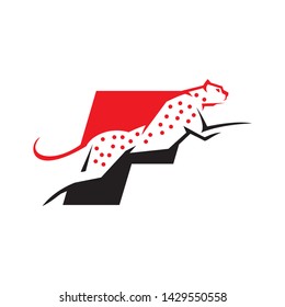 Initial F cheetah logo template vector illustration