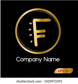 initial F circle ornament logo template vector illustration