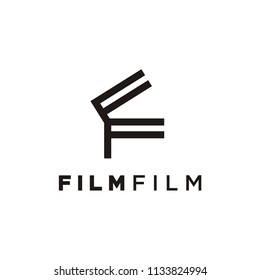 Initial F F with Clapper Image for Film Production logo design inspiration