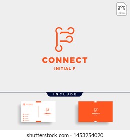 initial f connection logo design technology symbol icon