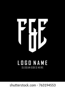 Initial F & E abstract shield logo template vector