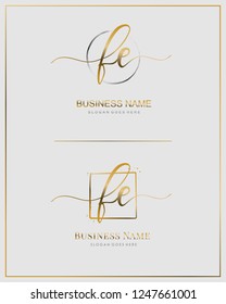 Initial F E FE handwriting logo vector. Letter handwritten logo template.