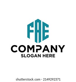 Initial F A E hexagon logo vector
