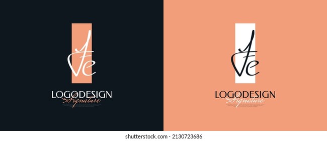 Initial F and E Logo Design with Elegant and Minimalist Handwriting Style. FE Signature Logo or Symbol for Wedding, Fashion, Jewelry, Boutique, and Business Identity