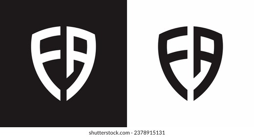 Initial F FA letter shield logo design, Sport logo design template