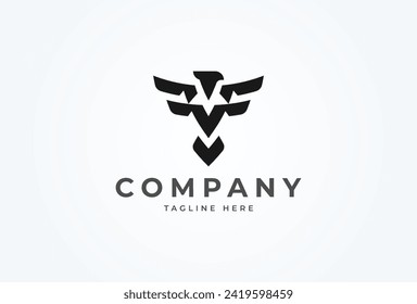 Initial F or FF Falcon logo. letter F or FF forming  Bird design logo. flat design logo template element. vector illustration