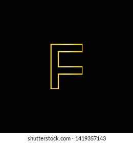 Initial F FF letter logo design in black background
