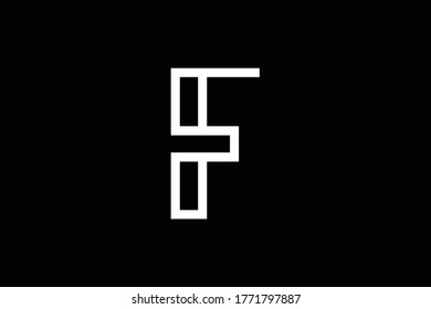 Primer F FF Monograma moderno y elegante diseño de logotipo, logotipo profesional Letras vectorial Icono sobre fondo negro.