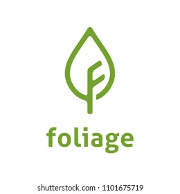 Initial F for Foliage, Flower, Floral, Forest, Fresh, Food logo design inspiration