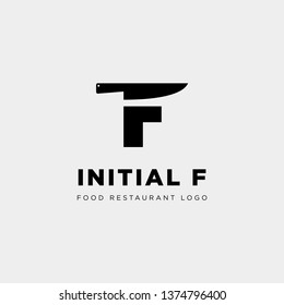 initial f food equipment simple logo template vector icon abstract