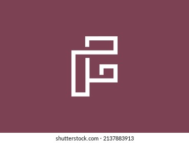 initial  f g gf fg line logo vector creative graphic idea
